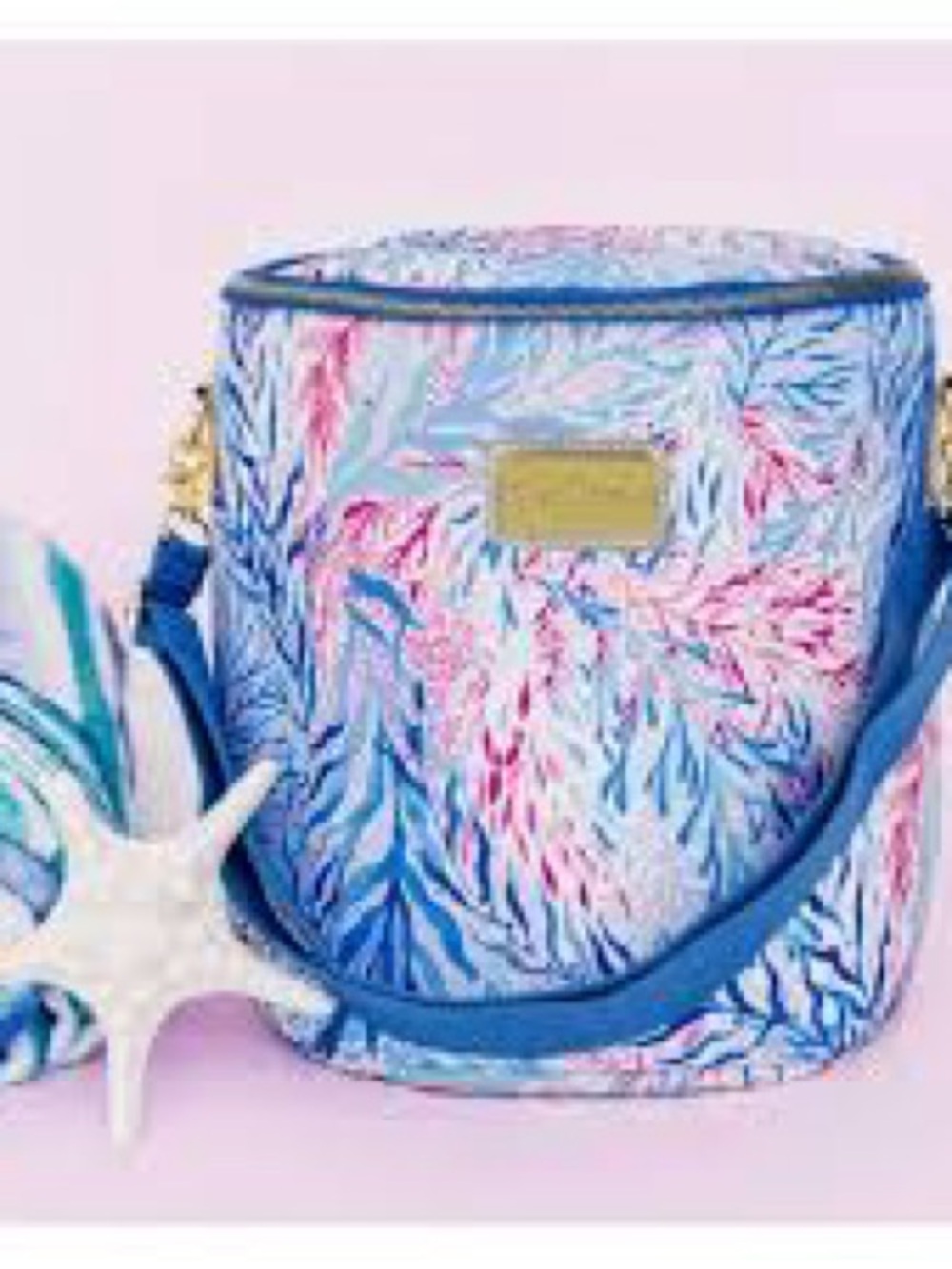 Lilly Pulitzer Blue Floral beach cooler Bag